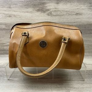 Vintage Capezio Satchel Crossbody Leather Bag Vintage Tan Brown 11”x6.5”
